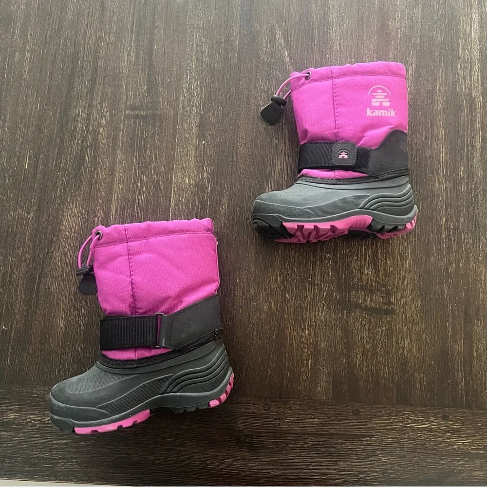 Kamik Pink Black Snow Boots size 9 toddler - Picture 6 of 6